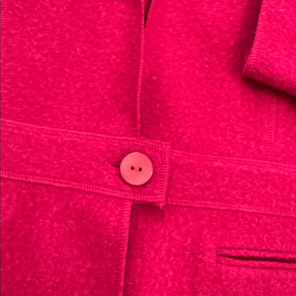 Talbots Red Open-Front Wool Blazer Jacket - Picture 6 of 8